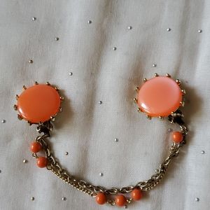 1950s Orange Moonbeam Sweater pins